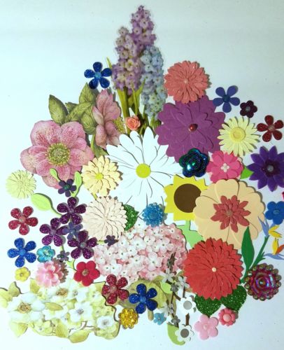 Flowers handmade  scrapbook cards lot DIY
