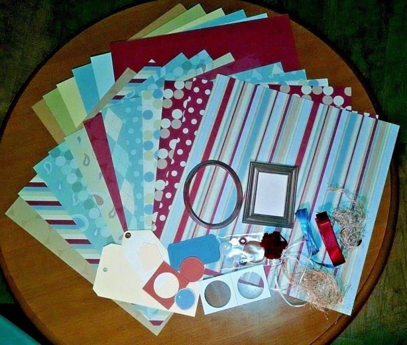 Scrapbook Page Kit - All Occasion - 12x12 Papers, Ribbons, Tags, Buttons, etc.