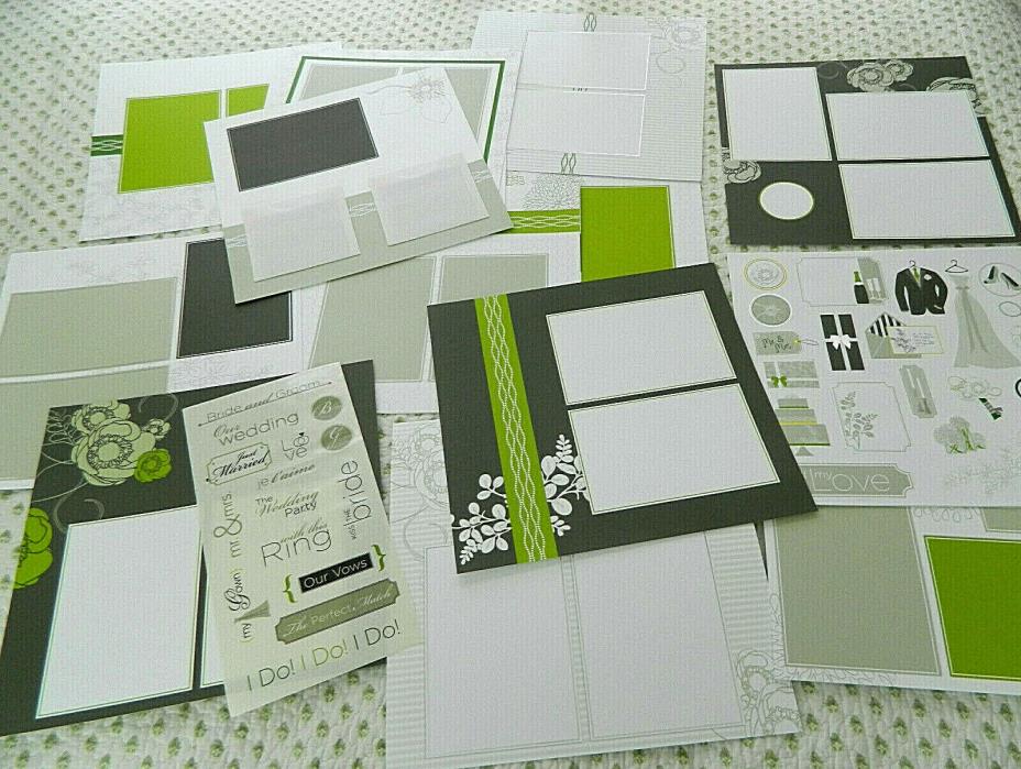 New CREATIVE MEMORIES Lot 12 x 12 (32) Pages Stickers WEDDING Green Floral