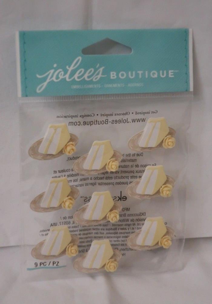 JOLEE'S BOUTIQUE 'WEDDING CAKE SLICES' SCRAPBOOKING EMBELLISHMENTS 9 PACKS NEW!