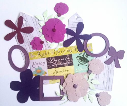 Flowers scrapbook cards die cuts/punches lot DIY