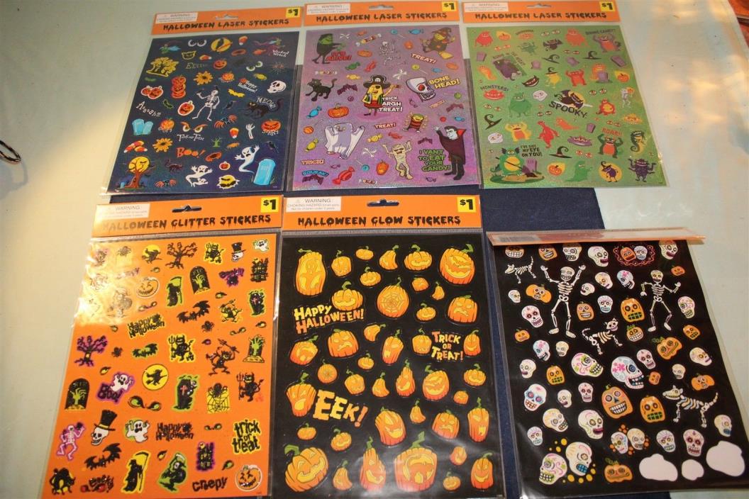 Lot of 6 Sticker Pages Craft Supplies Photo Stickers Scrap Book Embelishments