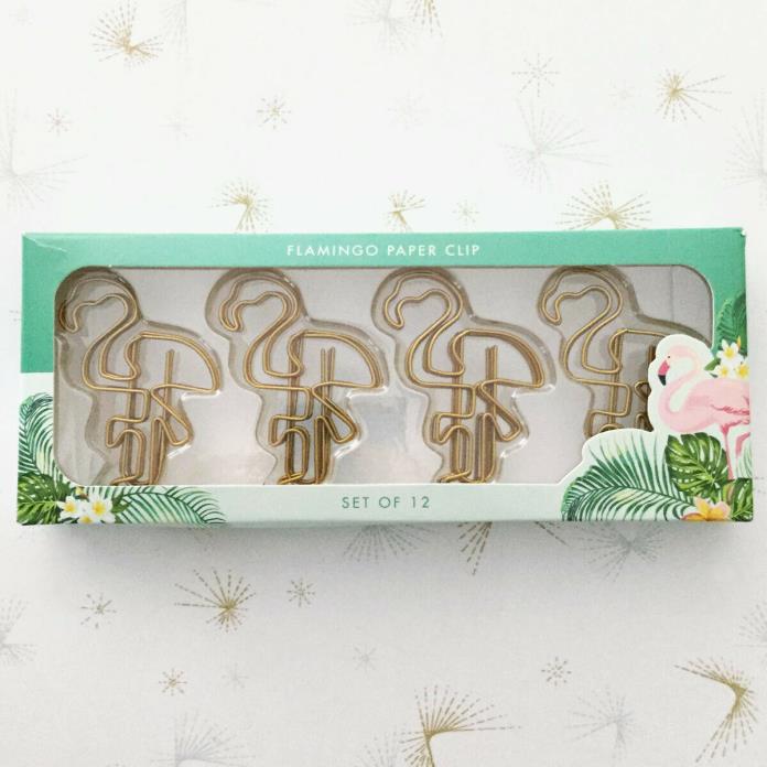 Flamingo Paper Clips Gold Large Fashion Designer Planner Accessory Tropical Bird