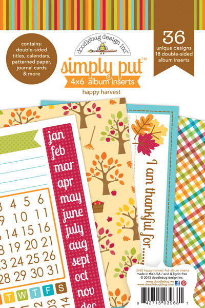 Doodlebug  HAPPY HARVEST Journal 4x6 Cards Titles Calendars