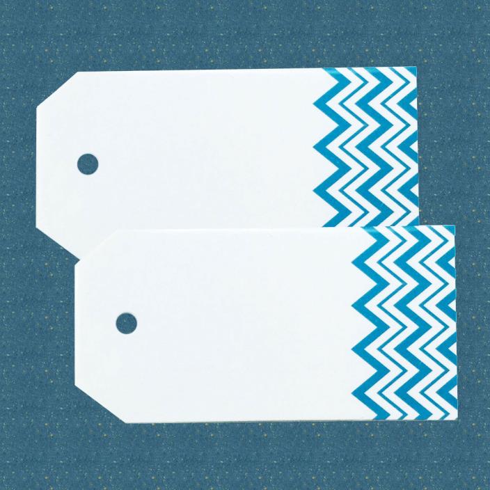 Chevron Paper Tags Set 40 Turquoise Blue Holiday Gift Scrapbook Place Cards
