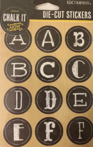 UPPERCASE ROUND ALPHABET CHALK IT NOW Die-Cut Stickers(54pc) K&Company•Letters