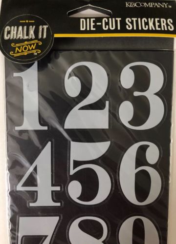 LG. WHITE NUMBER CHALK IT NOW Die-Cut Stickers(30pc)K&Company•Wedding •Reserved