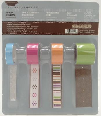 Creative Memories 4 Rolls Simply Beautiful Paper Ribbon Scrapbook Embellishment