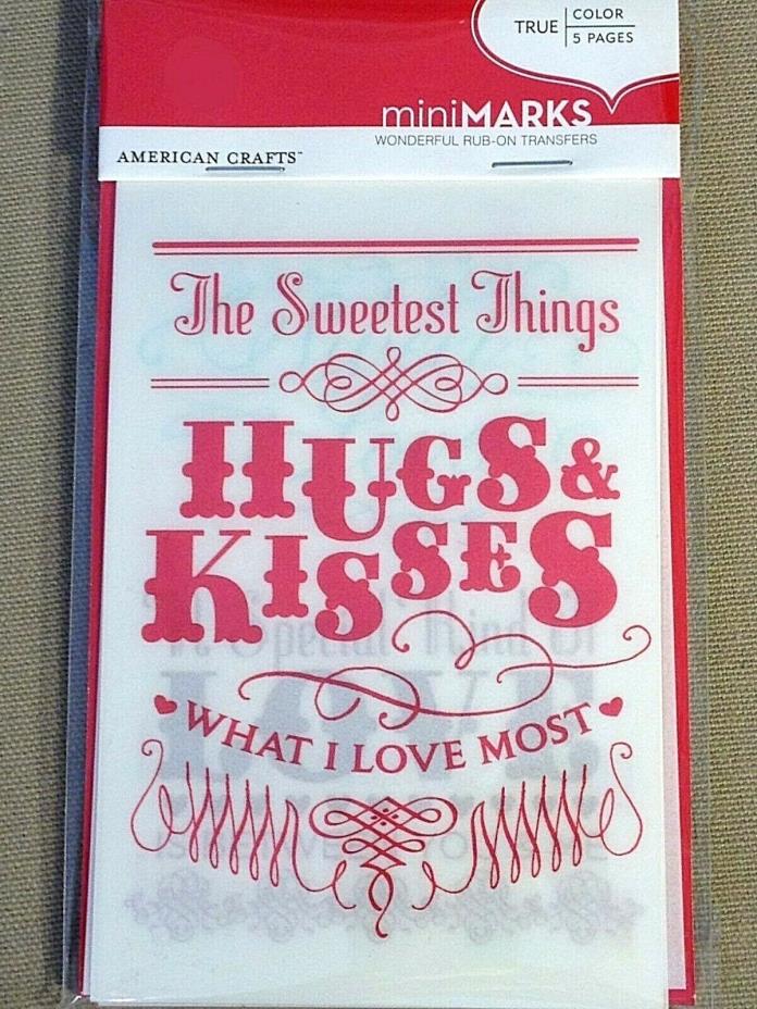 American Crafts MiniMarks Rub On Transfers - LOVE PHRASE COLOR - 5 sheets