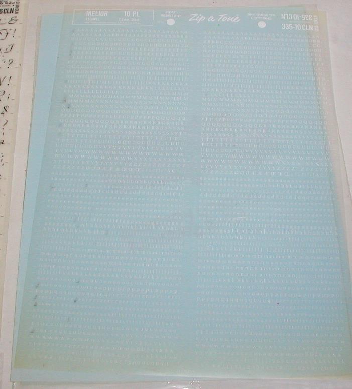 Melior WHITE 10 pt + MISC  RUB ON LETTERS Dry Hobby Trains Crafters Graphic Art