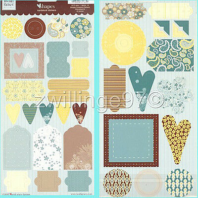 HEIDI GRACE WINNEFRED ST SHAPES CARDSTOCK STICKERS 2 sheets 42 pc Embellishments