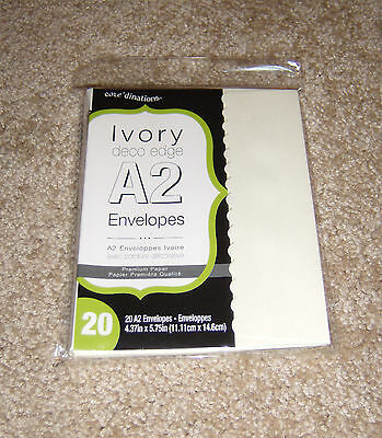 Core'dinations Ivory Deco Edge Envelopes - A2.  Package of twenty.