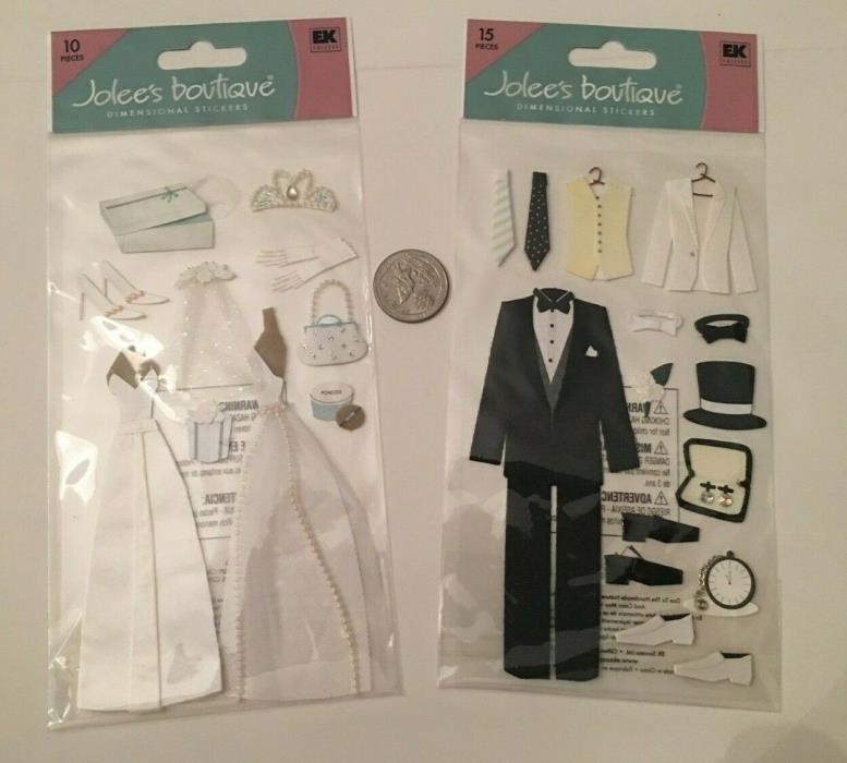 Jolee's Boutique Bride & Groom Dimensional Stickers - NEW