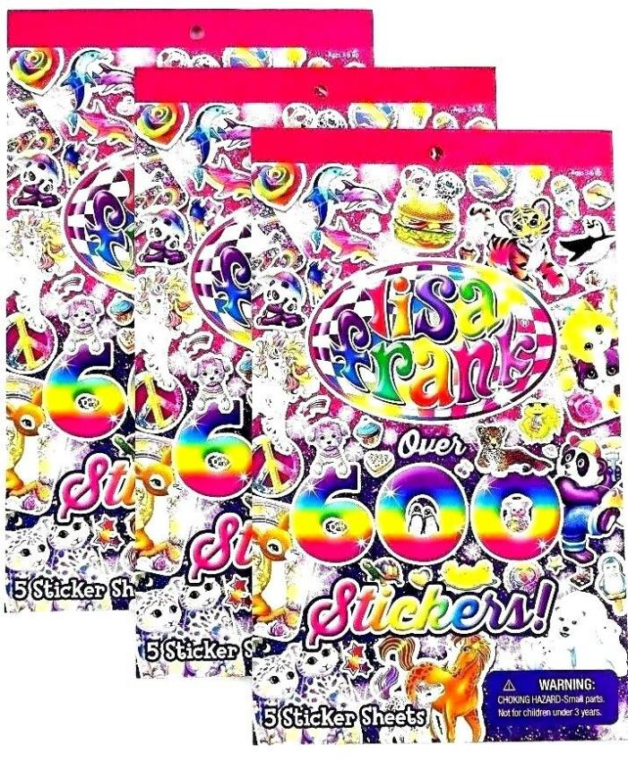 3 Lisa Frank Stickers 1800 Colorful Stickers 600 Stickers ea book Scrapbooking