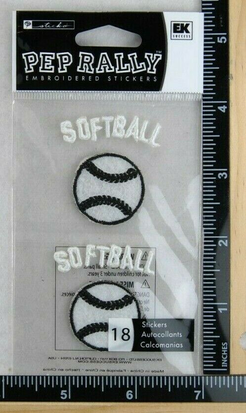Sticko SOFTBALL Pep Rally Embroidered Stickers NEW
