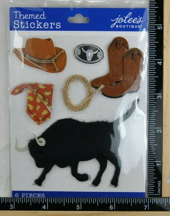 Jolee's RODEO Boutique Stickers WESTERN BULL HAT ROPE BOOTS BUCKLE NEW