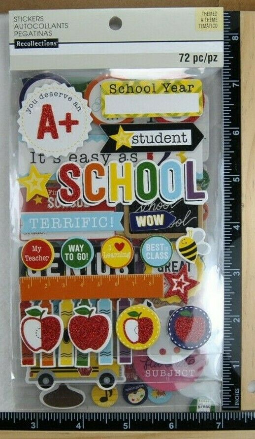 Recollections SCHOOL PACKAGE Stickers 4 SHEETS NEW