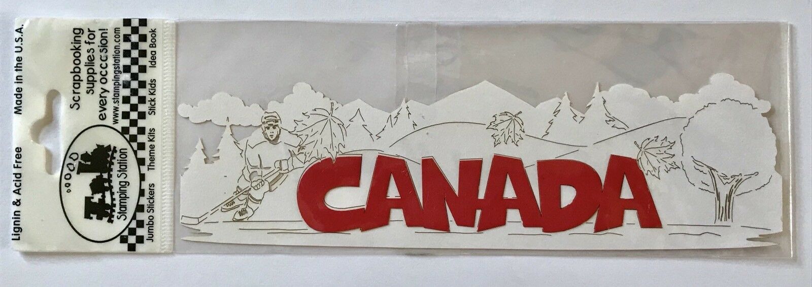 NIP CANADA 8 INCH STAMPING STATION LAYERED LASER DIECUT HOCKEY MAPLES