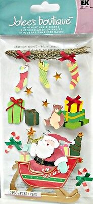 Jolee's Christmas Santa Sleigh Scrapbook Dimensional Stickers