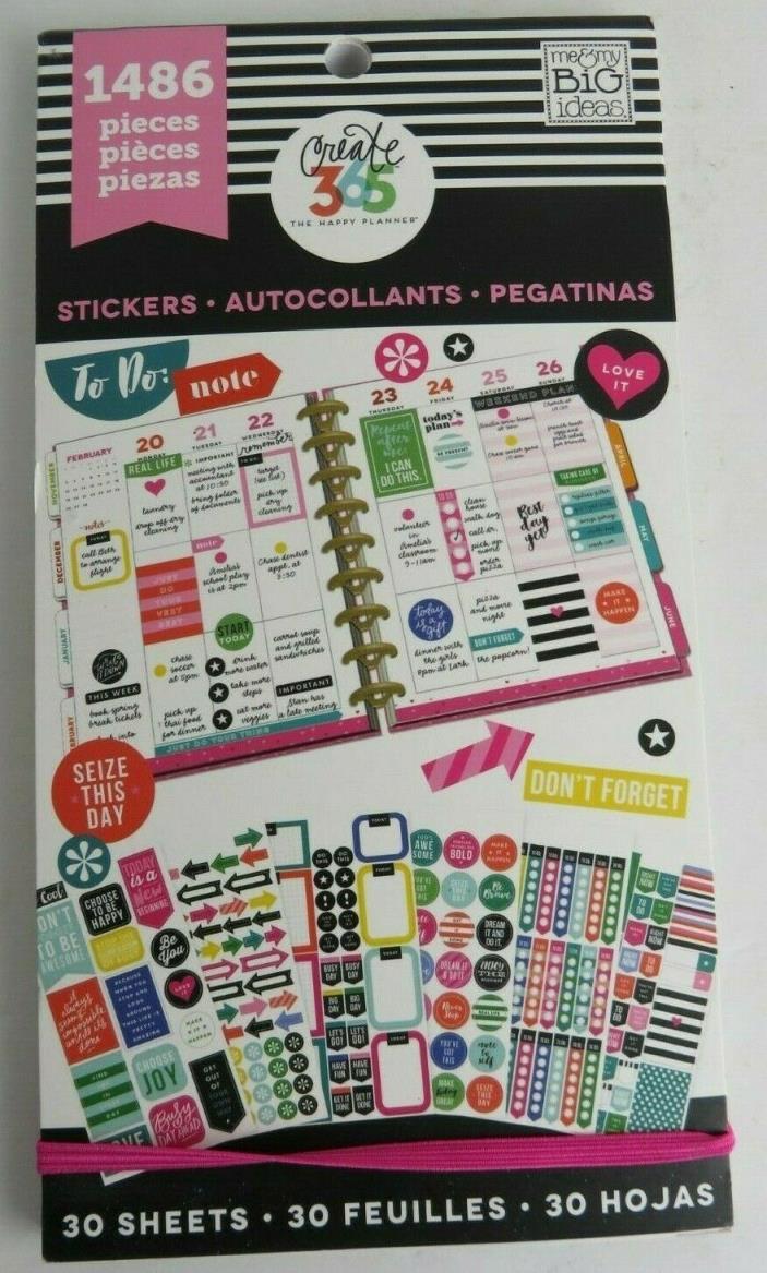 Me & My Big Ideas 1486 Piece Stickers Create 365 The Happy Planner #0096