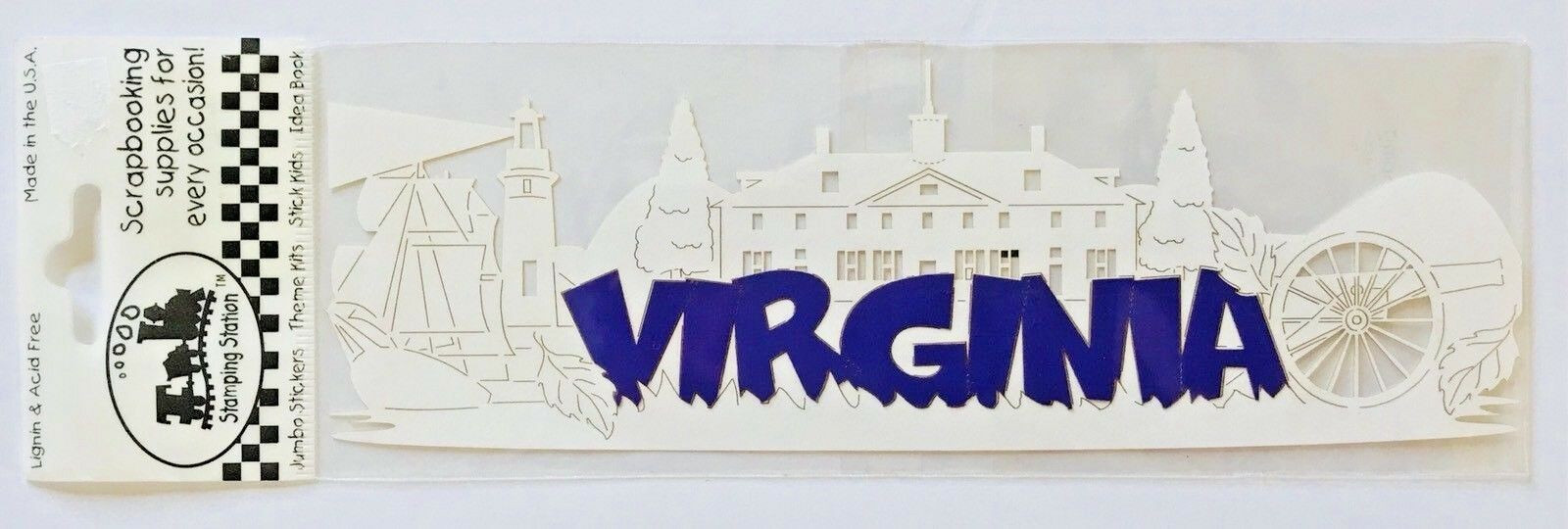 NIP VIRGINIA 8 INCH STAMPING STATION LAYERED LASER DIECUT COLONIAL HISTORY TRIP