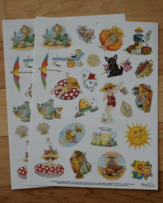Mary Engelbreit Stickers-Summer vacation-Beach-2 sheets