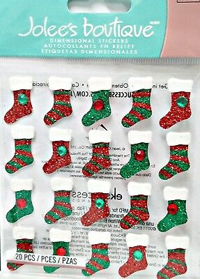 Jolee's Christmas Stockings Repeats Glitter Scrapbook Dimensional Stickers