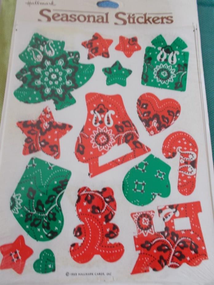 Vintage Hallmark Seasonal Stickers 1985 Christmas