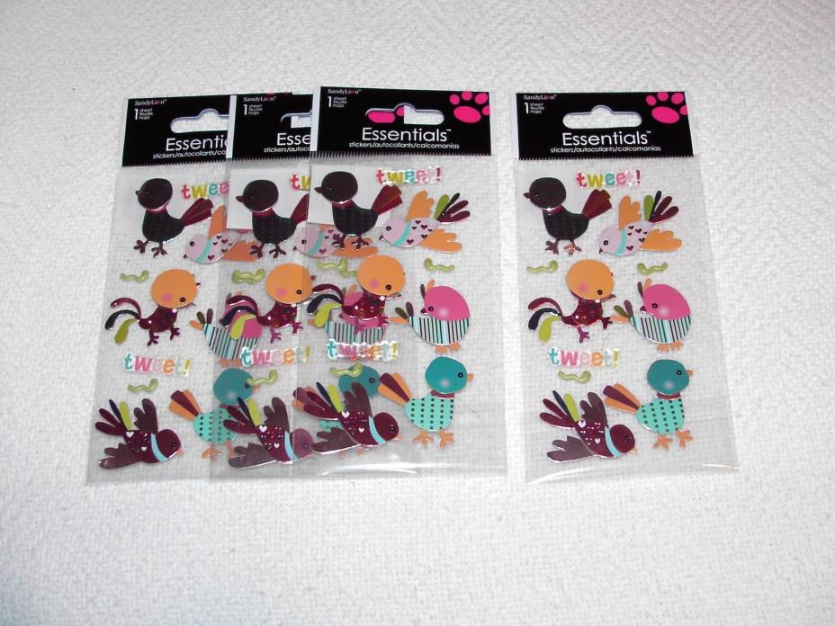 4 PACKS TWEET TWEET STICKERS/EMBELLISHMENTS - ESSENTIALS