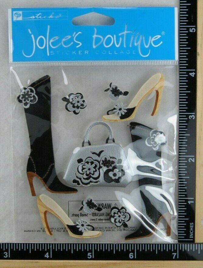 Jolee's FUNKY FOOT WEAR Boutique Stickers 3D PURSE HIGH HEELS TALL BOOTS NEW