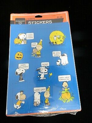 Vintage Ambassador Peanuts Stickers - Snoopy, Charlie Brown - Halloween