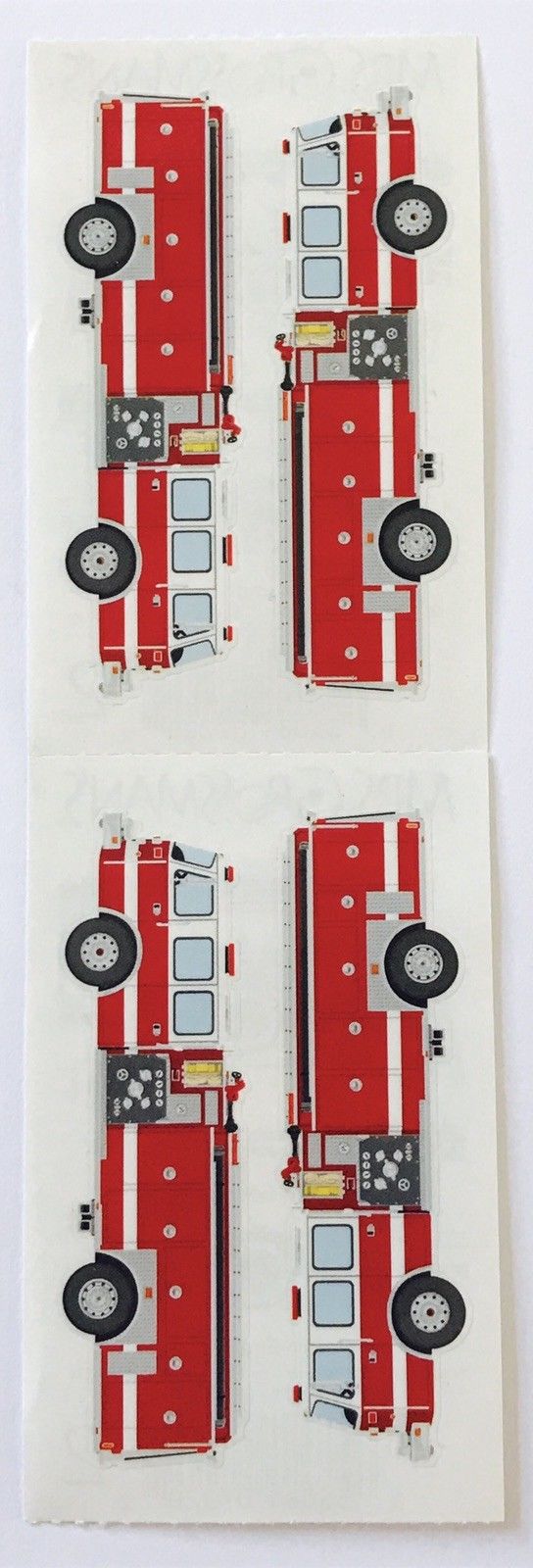 2 MODULES RED FIRE ENGINES MRS GROSSMANS STICKERS FIREFIGHTER EMERGENCY