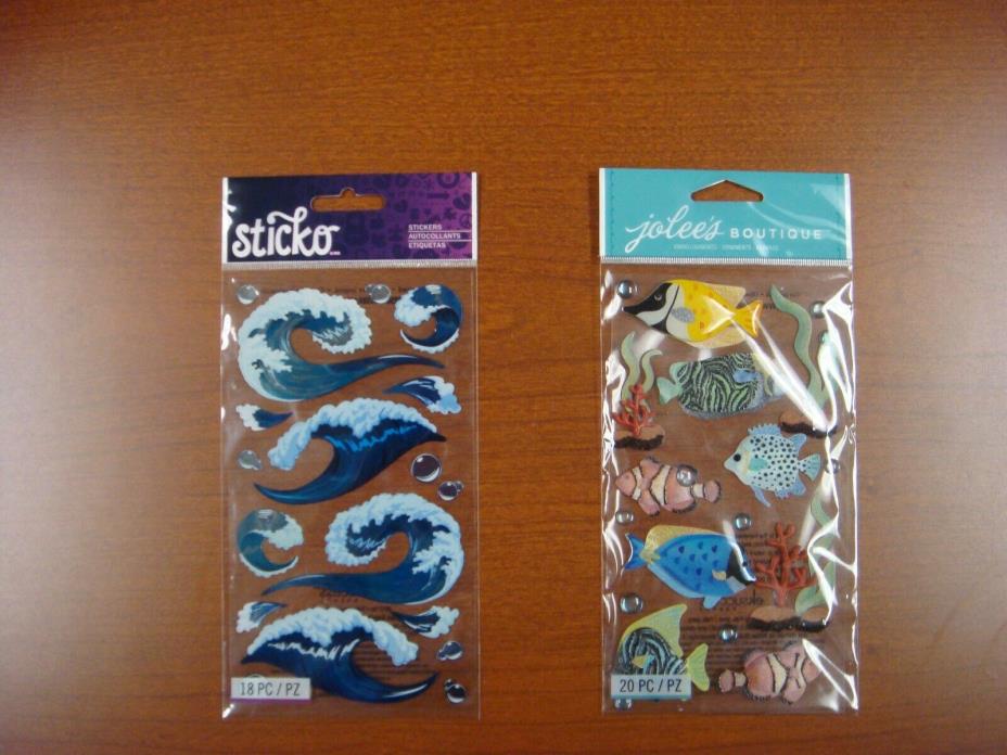 Jolee`s Boutique & Sticko Brand Stickers-Aquatic Themed