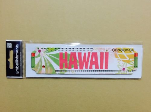 NIP Me & My Big Ideas Hawaii Aloha Tropical Vacation Embellishment Sticker NEW