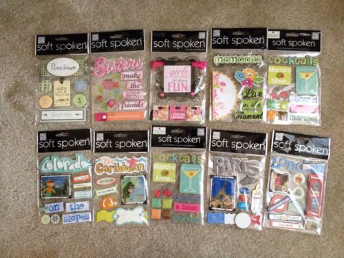 New 10 pks Soft Spoken Mambi Card Making Scrapbooking Embellishments Sticker Lot