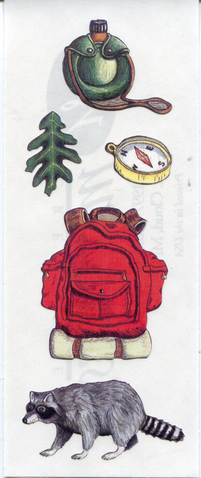 Creative Memories Stickers - Camping - Raccoon - Backpack - Compass - #128