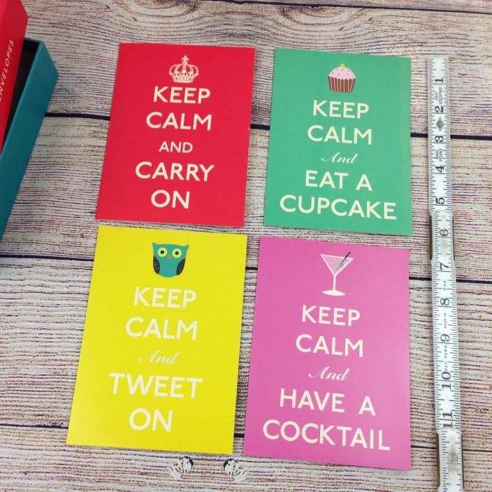 Keep Calm and Carry On Eat a Cupcake Have a Cocktail Tweet On NOTECARDS LOT 18