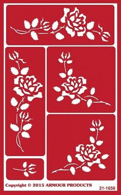 (Roses) - Over 'N' Over Reusable Stencils 13cm x 20cm. Armour Products