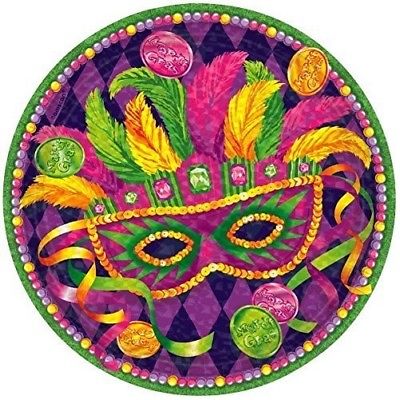 Prismatic Mardi Gras Dinner Plates - Party Tableware & Party Plates. Fun Express