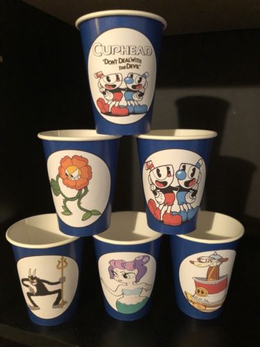 Cuphead Birthday Party Pack Bundle For 16 - Cups & Plates- Blue