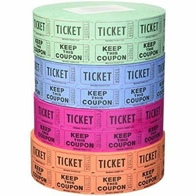 56759 Raffle Tickets, (4 Rolls Of 2000 Double Tickets) 8, Total 50/50 Assorted
