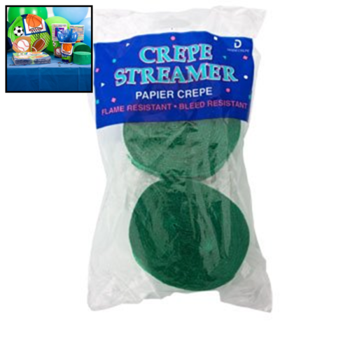4 ROLLS GREEN Crepe Paper Streamers 290 Ft Total Made In USA FREE SHIPPING