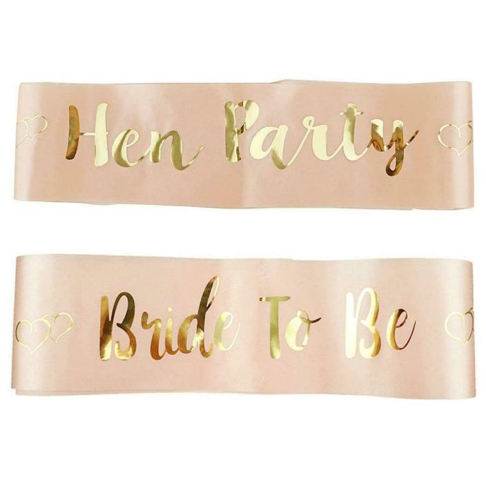 New Hen Party Bride to be Bridesmaid Champagne Color Wedding Sashes LKR8 02