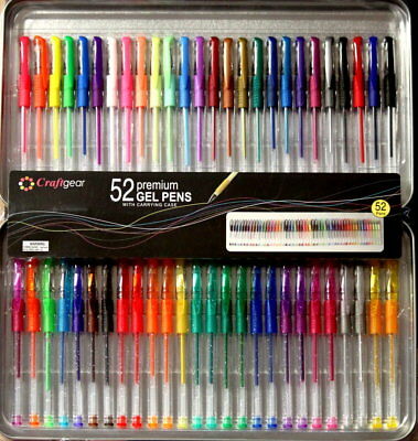 Craftgear 52 Premium Gel Pens With Metal Carrying Case