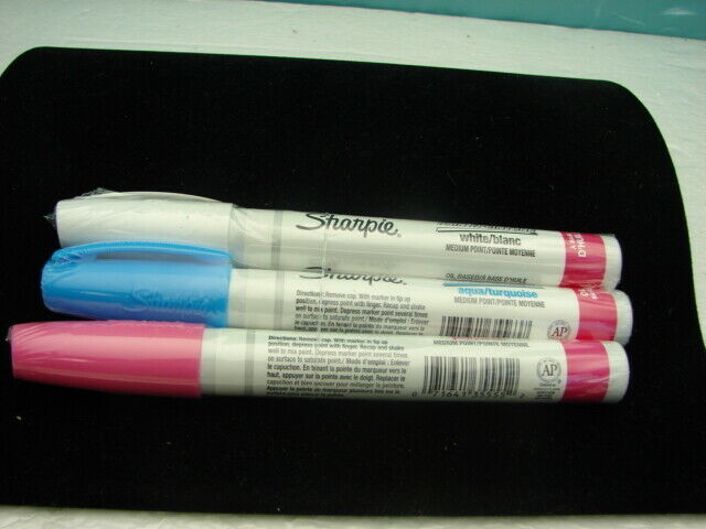 3 NEW Sharpie Oil Based Paint Markers Pink/White/Aqua