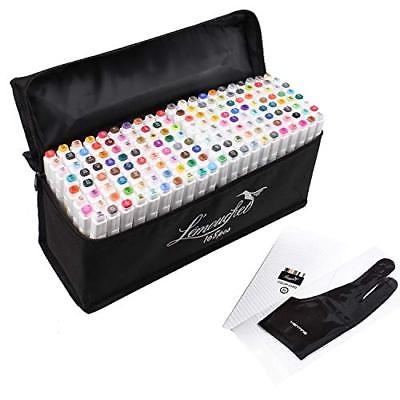 Twin Marker Pens 168+2 Colors Dual Tips Art Animation Blender W Carry 168 Colors
