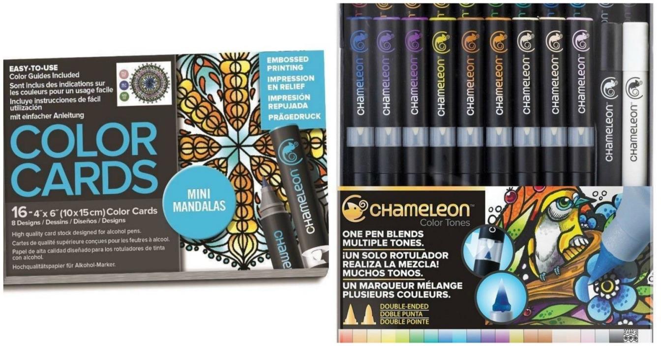 NEW - Chameleon - 22 Pen/Marker Deluxe Set w/Mini Mandalas - FREE SHIPPING
