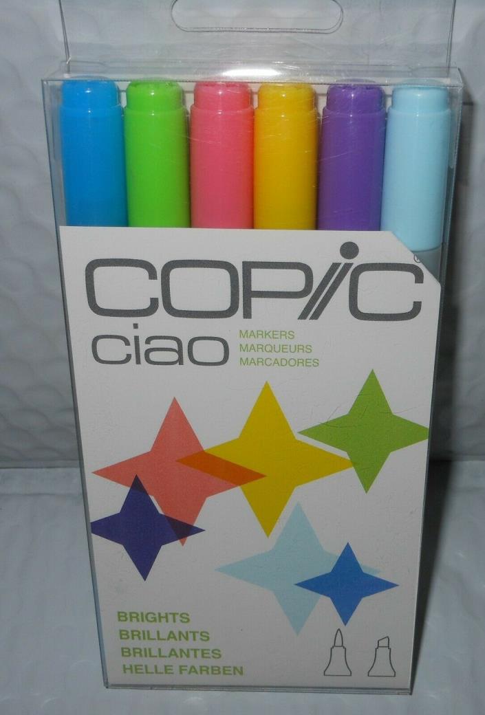 Brand New In The Box (Copic) Ciao Markers Brights, 6-Pack