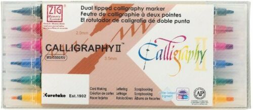 ZIG Memory System Calligraphy Dual-Tip Markers 6/Pkg-