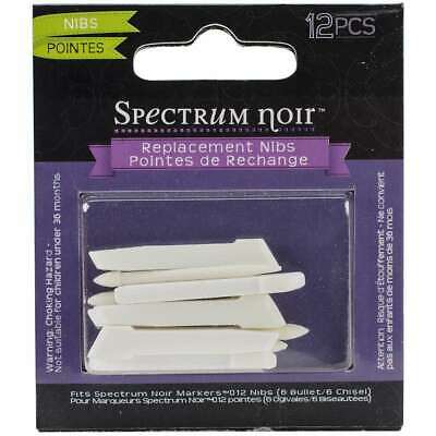 Spectrum Noir Replacement Nibs 12/Pkg 6 Bullet & 6 Chisel 709650770737